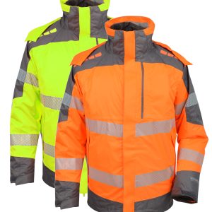 Warnschutz Winter-Regenjacke 3-1 HI-VIZ