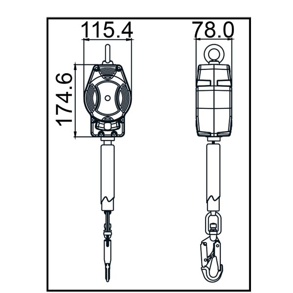 HELIXON-S Polyestergurtband, Höhensicherungsgerät 3,5 m