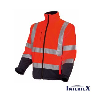 Hi-viz Softshell-Jacke 120 rot/schwarz - Wind- und wasserabweisende Warnschutzjacke