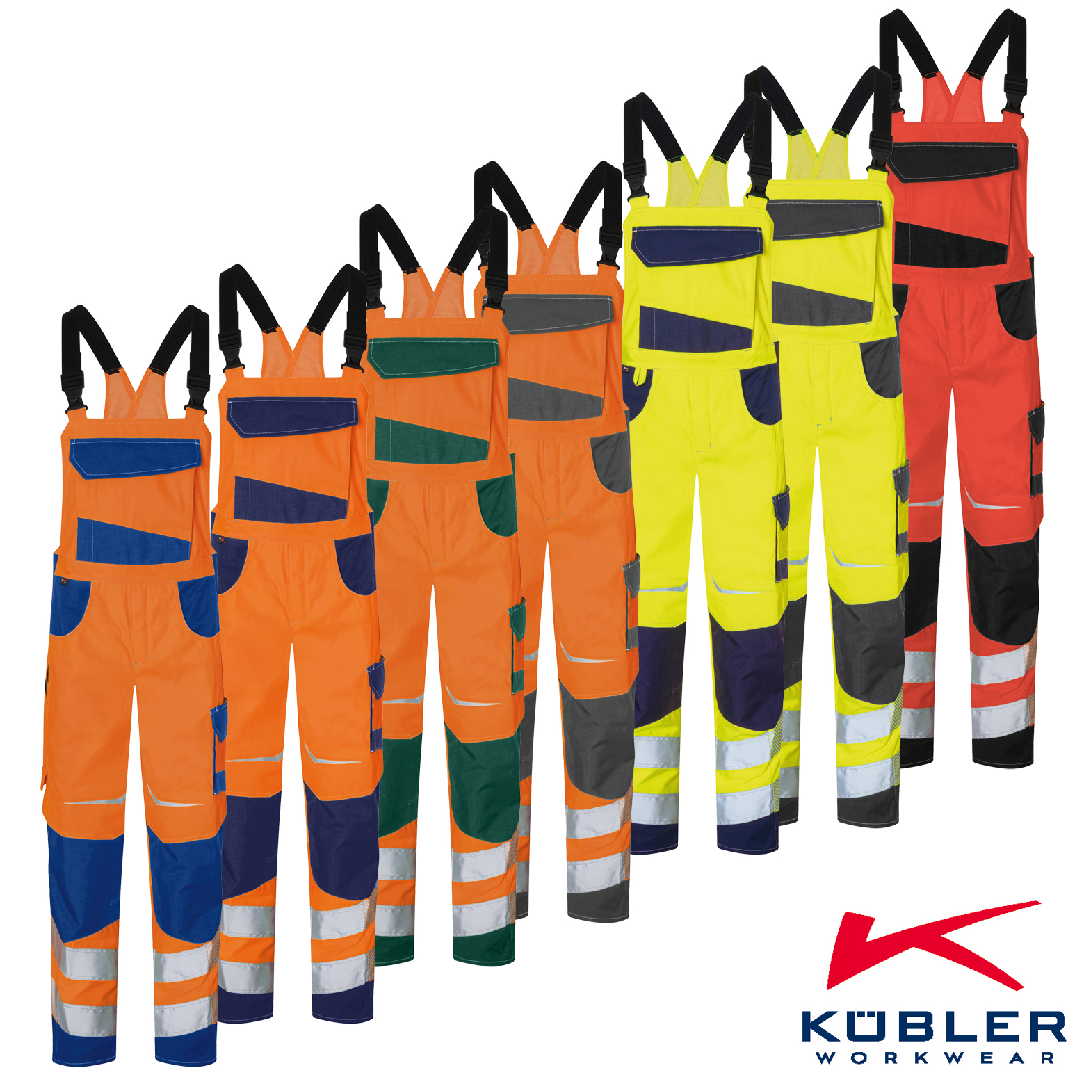 Kübler® REFLECTIQ Latzhose | Warnschutz Klasse 2 | EN ISO 20471
