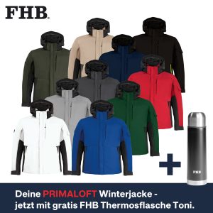 FHB Winterjacke GEORG + Thermosflasche Toni