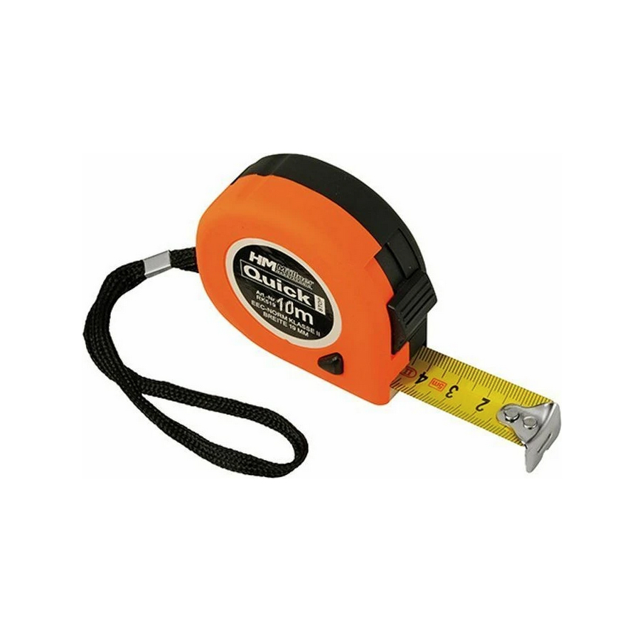 Rollmeter „Quickstop“ 10 m | Stahlband 32 mm | Maßband Genauigkeitsklasse II