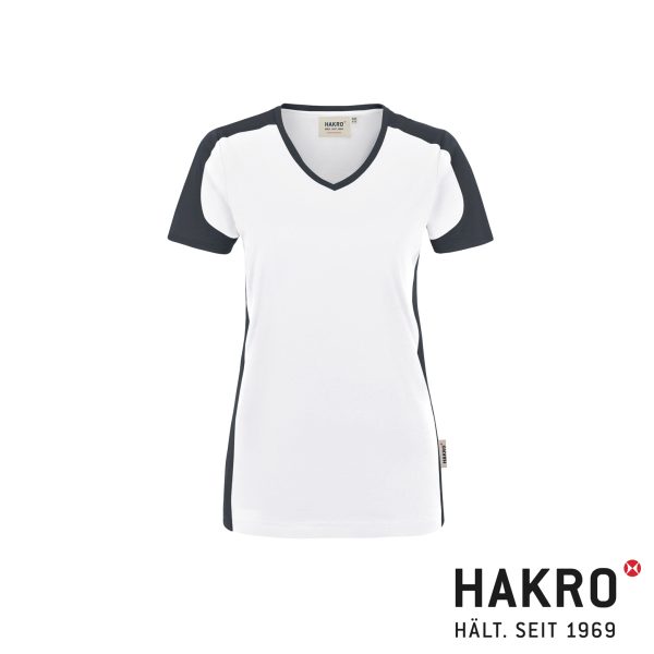 HAKRO Damen V-Shirt Contrast MIKRALINAR® No. 190 – Bild 2