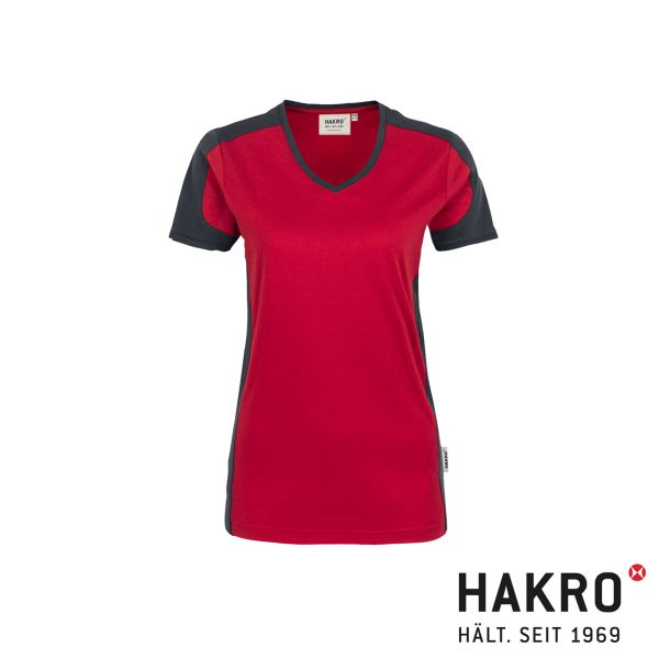HAKRO Damen V-Shirt Contrast MIKRALINAR® No. 190 – Bild 3