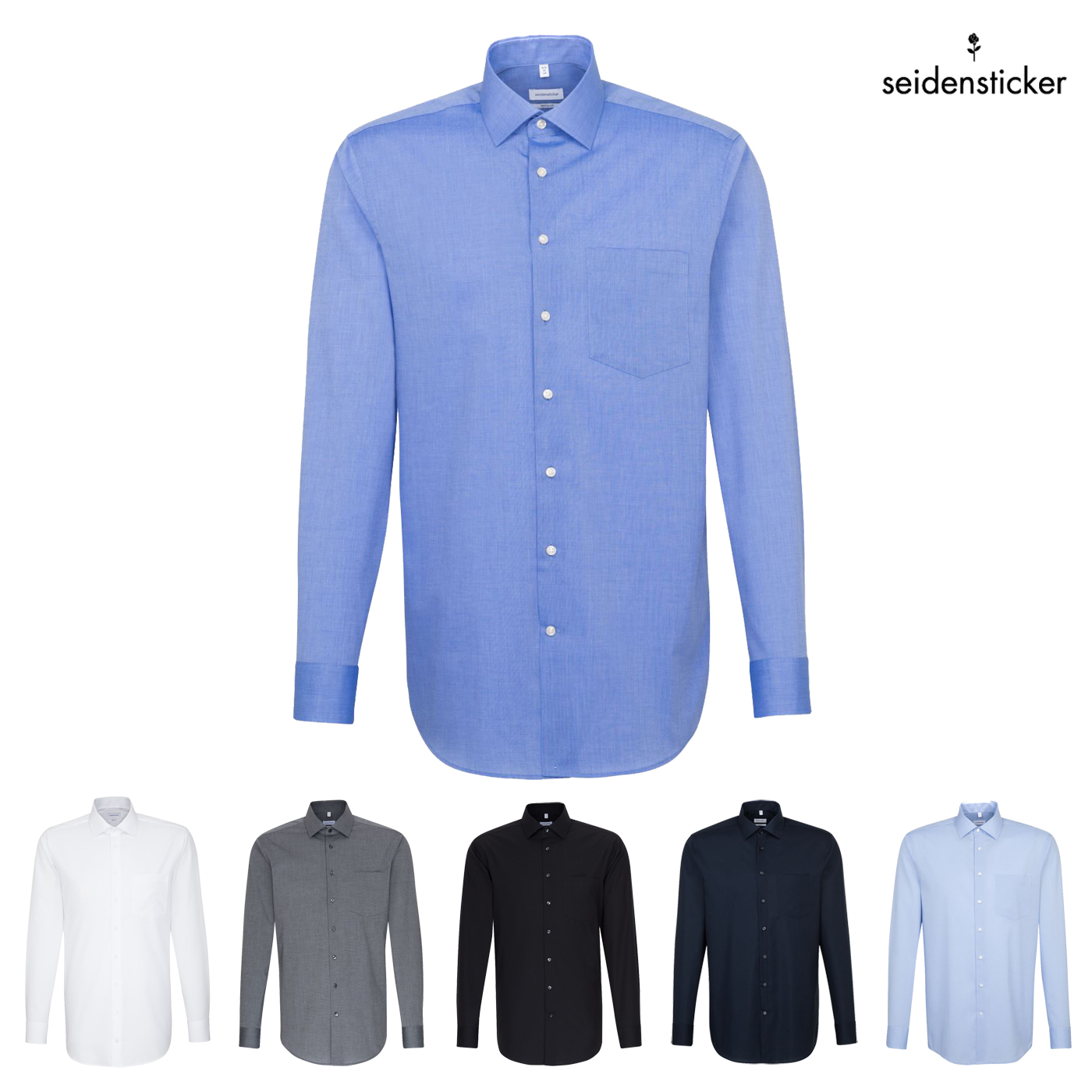Seidensticker Regular Business Hemd Uni Langarm