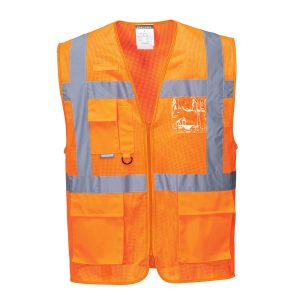 C376 Hi-Vis Mesh Weste Orange | Atmungsaktiv & EN 20471