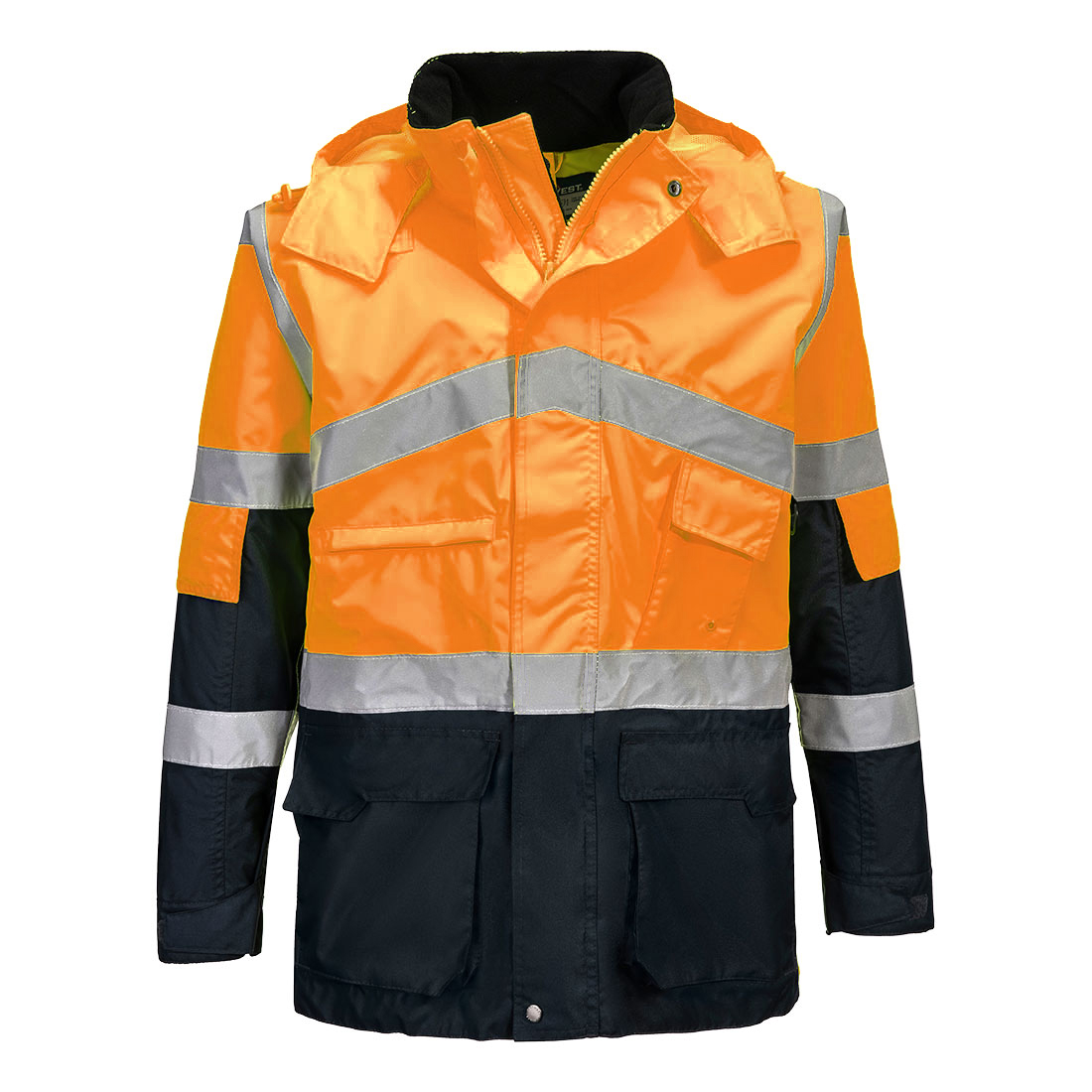 Portwest S760 Hi-Vis Regenjacke | Atmungsaktive orange/marine *RP*