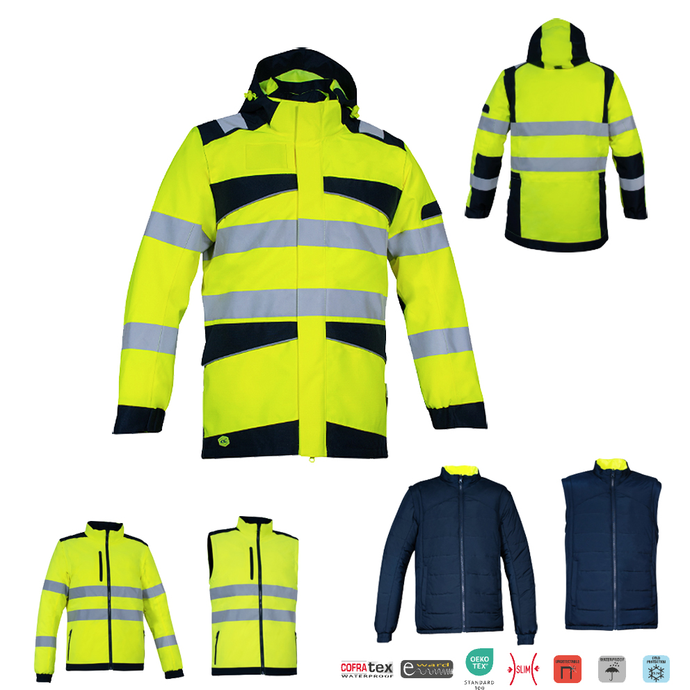 Cofra KIRKHOLM Warnschutz-Parka | 3-in-1 Parka mit Innenjacke | High Vis Wetterschutz – Bild 2