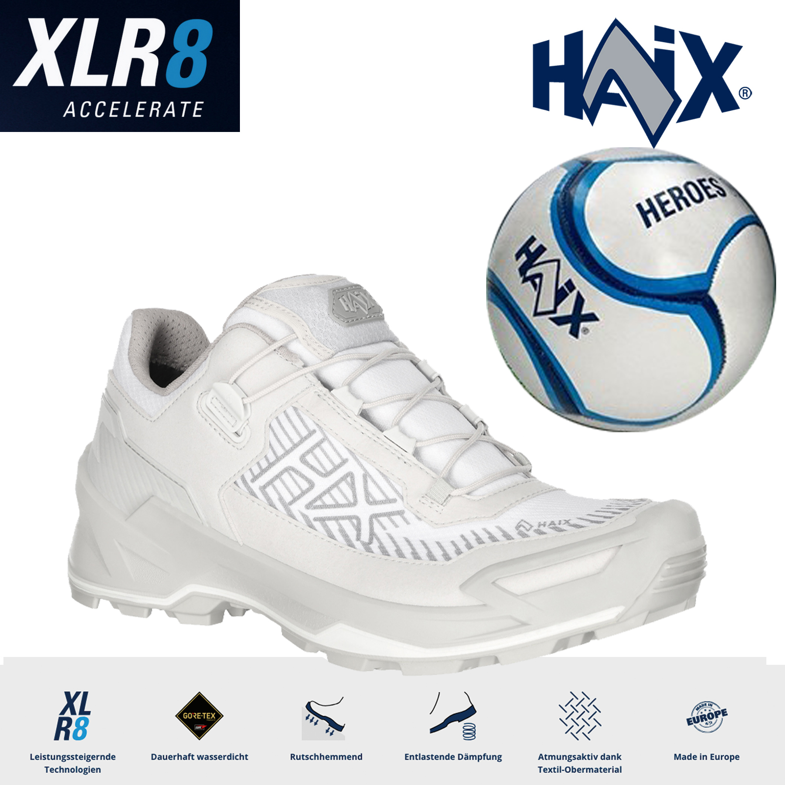 HAIX Black Eagle EVO Adventure GTX Low white-silver | + Haix Miniball