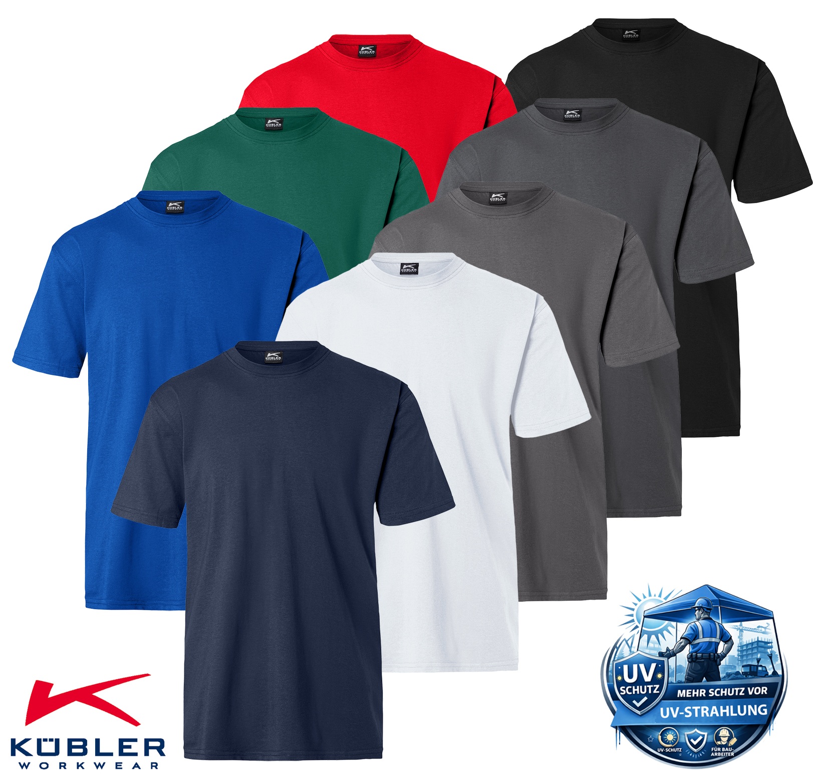 KÜBLER SHIRTS T-Shirt | Industriewäsche geeignet & UV-Schutz