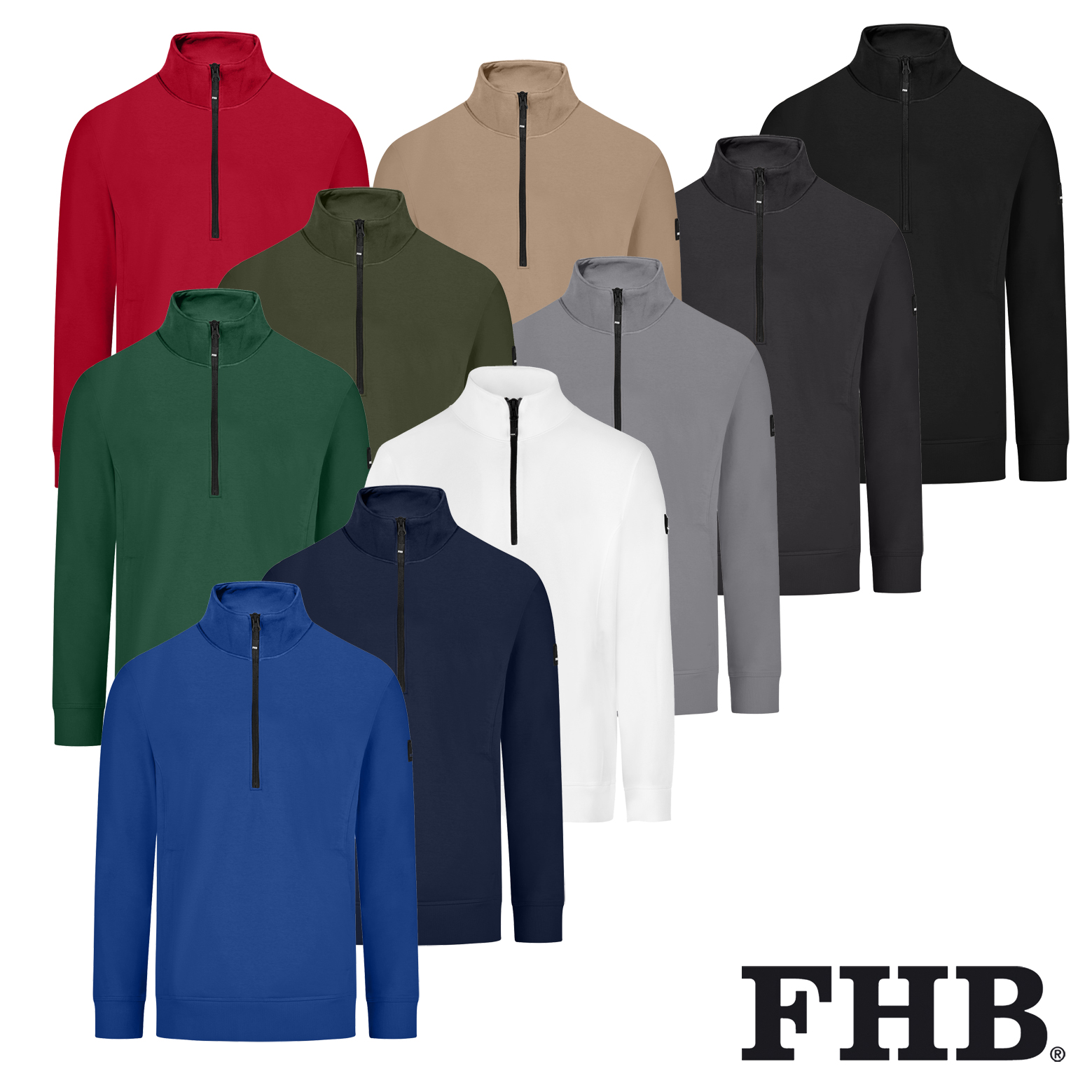 FHB KALLE Zip-Sweatshirt | Arbeitstroyer mit YKK-Zipper
