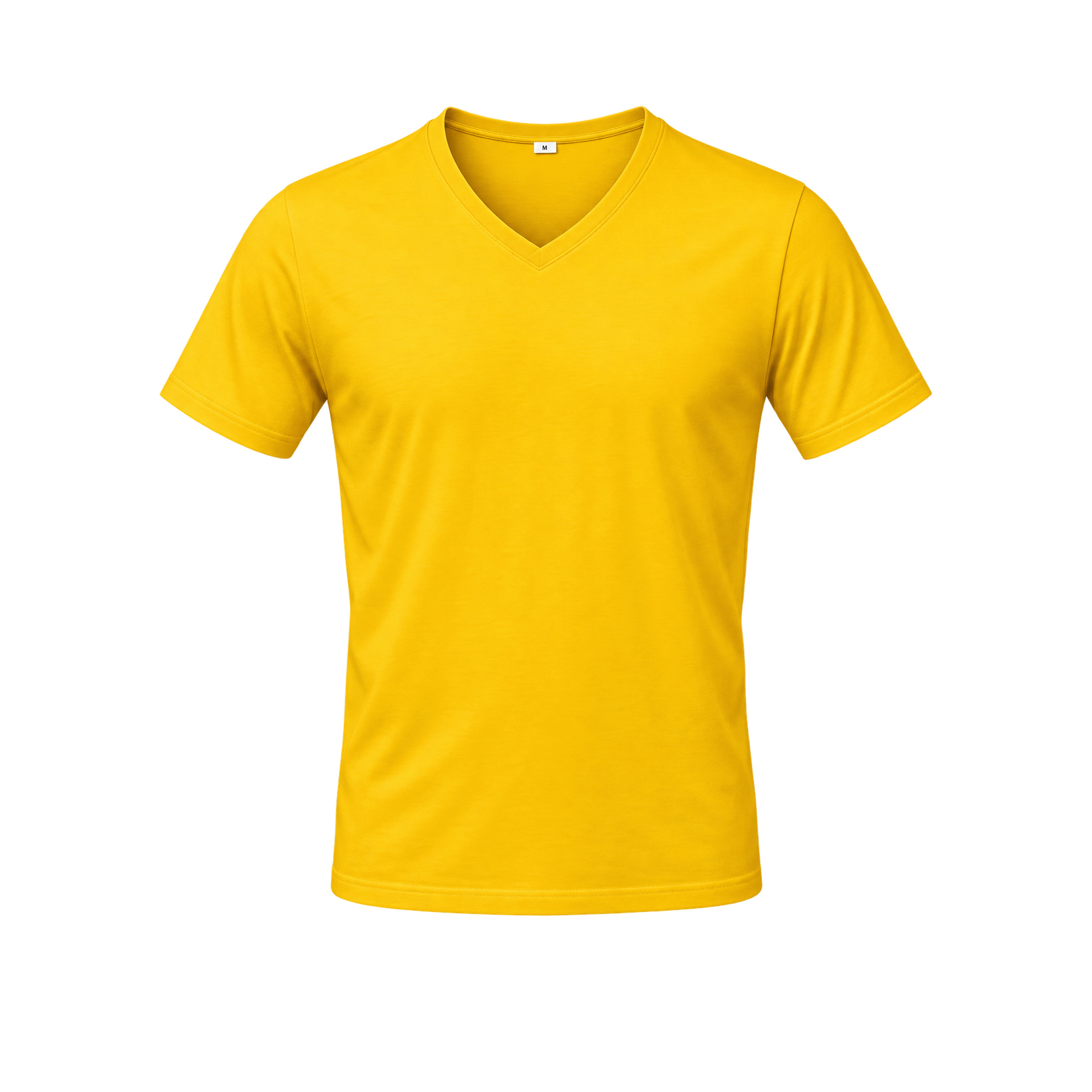Schweres V-Neck T-Shirt gelb | 100 % Baumwolle *RP* – Bild 2